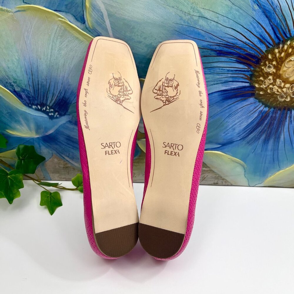 SARTO by  Franco Sarto Flexa Amaya Ballet Flat Pink Snake Print Faux Leather 8.5 - Picture 14 of 15